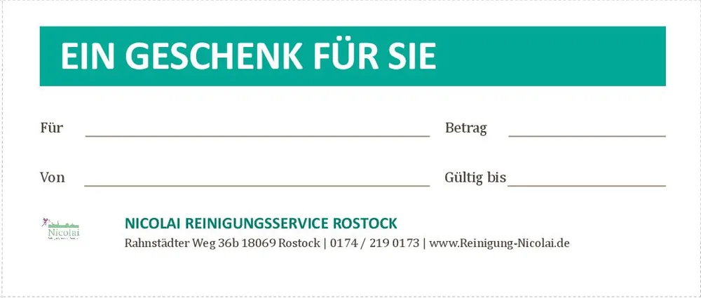 Gutschein-Vordruck: Ein Geschenk für Sie